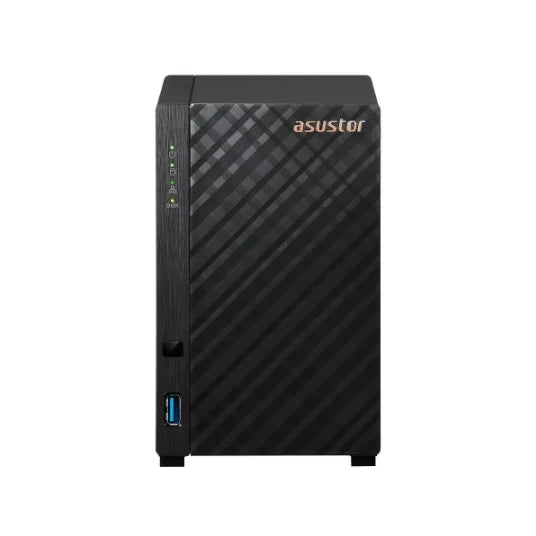 Asustor Drivestor 2 Gen 2 ,2 Bay NAS, Quad-Core 1.7GHz CPU, 2.5GbE Port, 1GB DDR4, Three USB 3.0 (Diskless) AS1202T