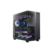 Gamdias ATLAS M4 Mid-Tower Gaming PC Case | ATX / Micro-ATX / Mini-ITX | 4 x 120mm PWM ARGB Fans | Front-Mounted PSU | Tempered Glass | ATLAS M4
