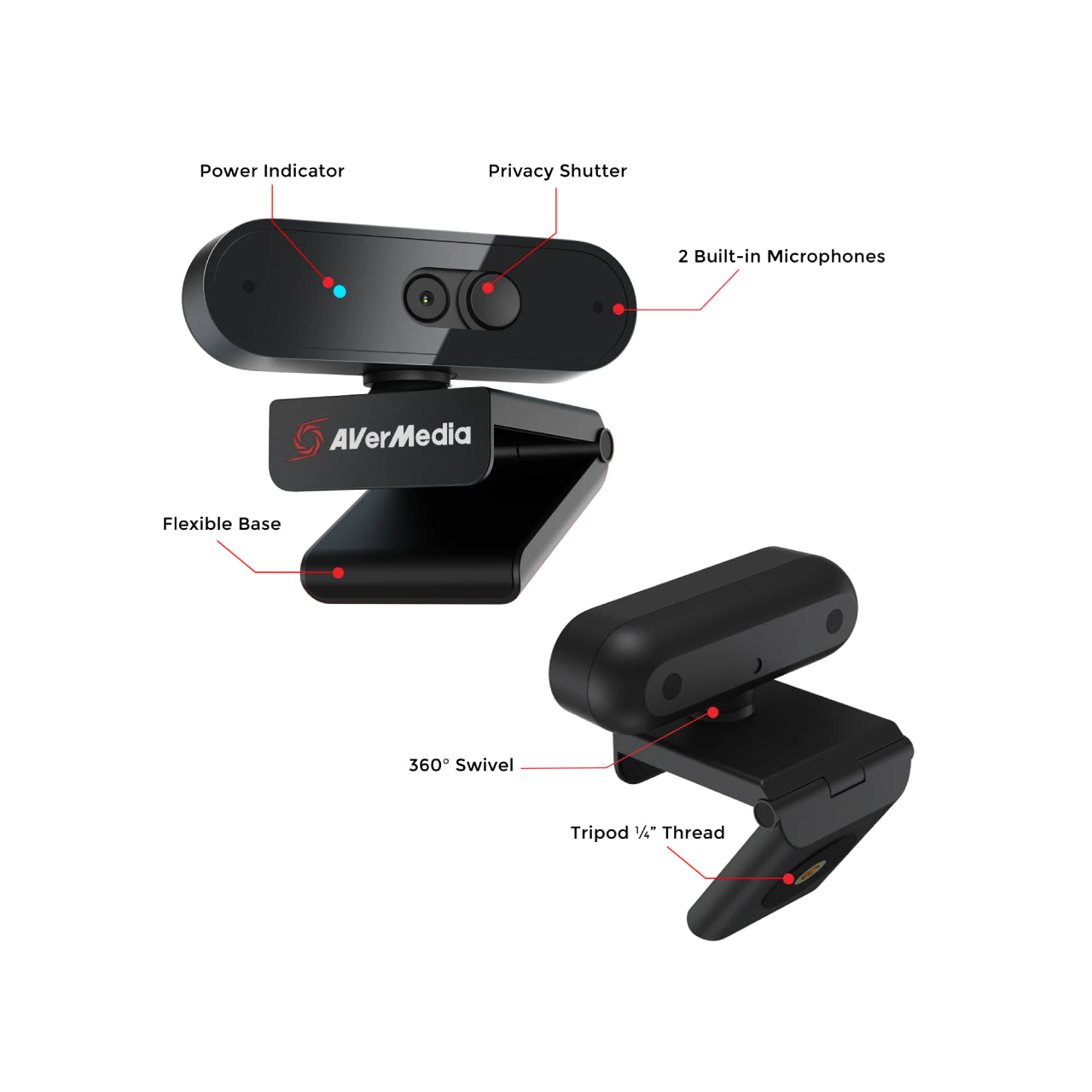 AVerMedia PW310P Webcam Full 1080p 30fps HD Camera