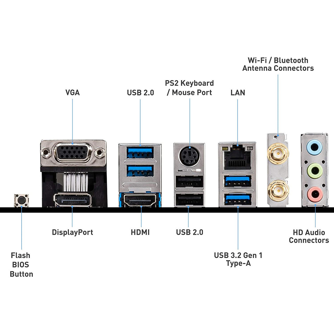 Offers versatile display outputs with HDMI, DisplayPort, and D-Sub for multiple monitor setups.