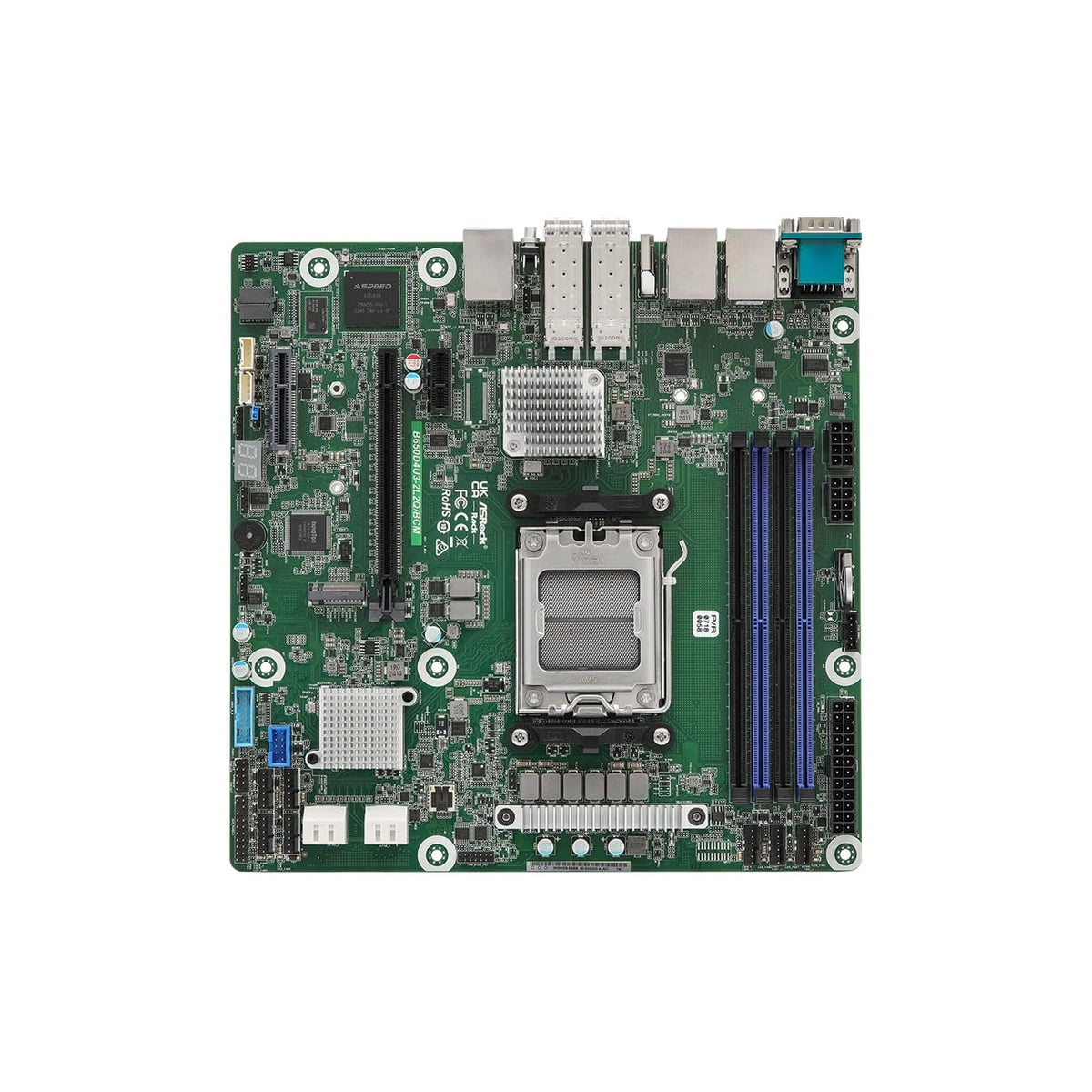 ASRock Rack Micro-ATX Server Motherboard | AMD Ryzen 9000/8000/7000 | DDR5, PCIe 5.0, Dual 25GbE, IPMI |  B650D4U3-2L2Q/BCM