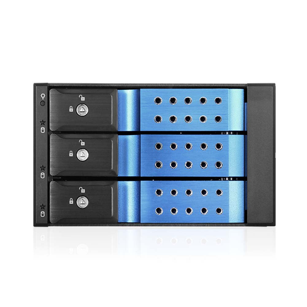 iStarUSA BPN-DE230HD-BLUE 2x5.25" to 3x3.5" 12Gb/s Cage Blue