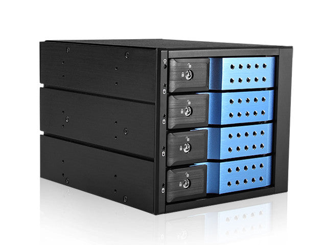 iStarUSA BPN-DE340HD-BLUE 3x5.25" to 4x3.5" 12Gb/s Cage Blue