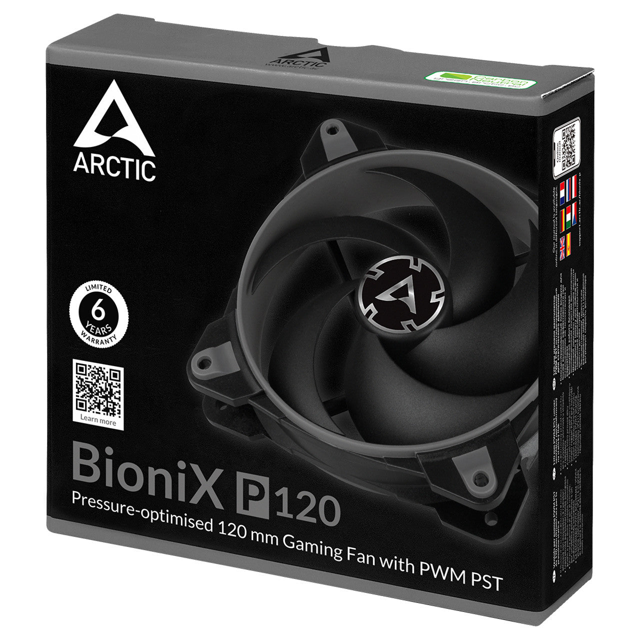 Arctic ACFAN00168A BioniX P120-120 mm Gaming Case Fan PWM Sharing Technology (PST) 200?2100 RPM - Grey