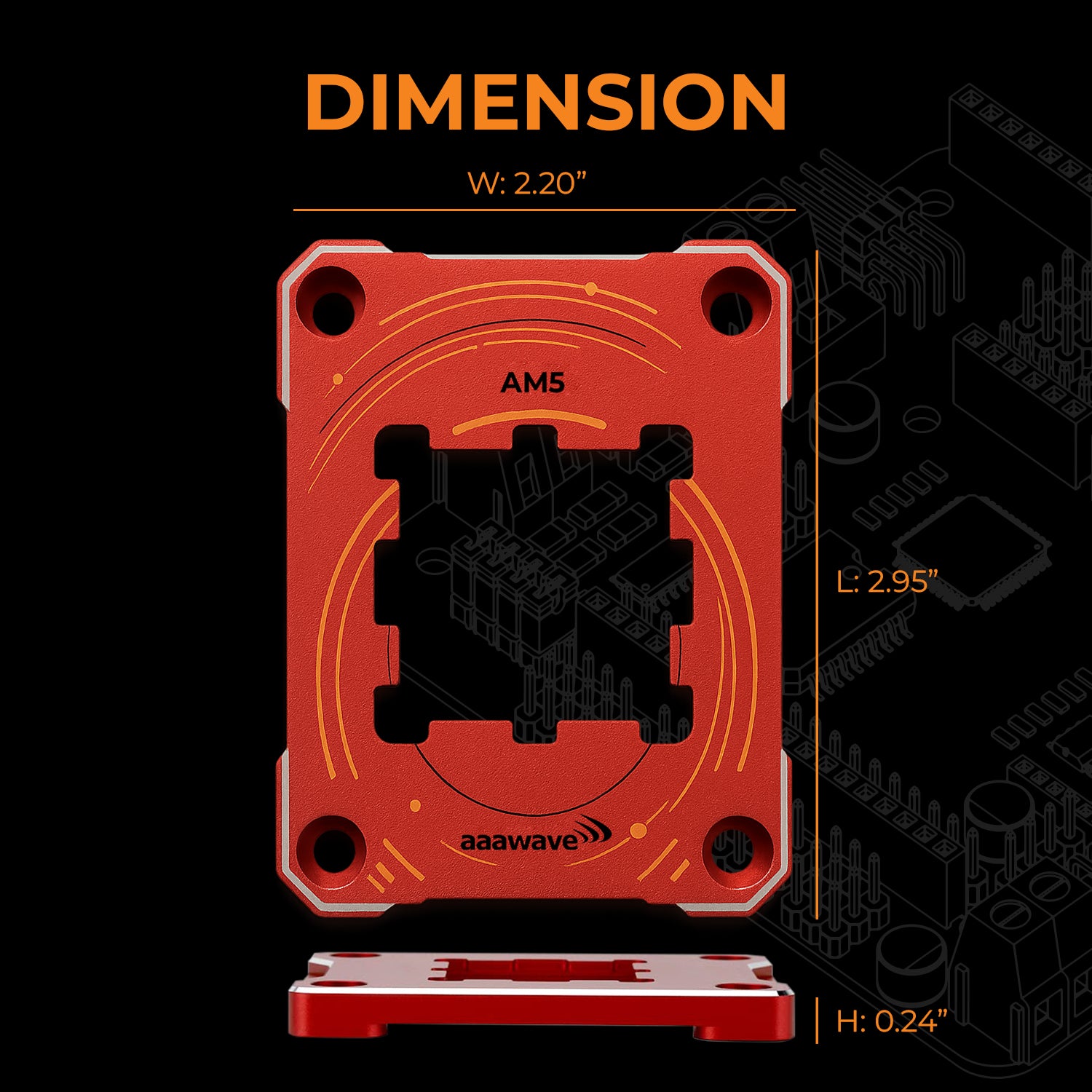AAAwave AM5 CPU Contact Frame, CPU Guard for Ryzen 7000/8000G/9000 - Red