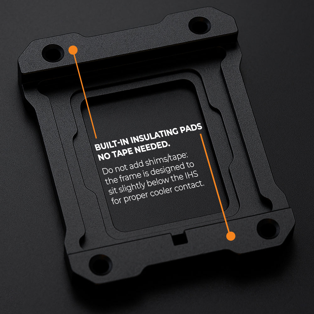 AAAwave LGA1851 CPU Contact Frame Anti-Bending Bracket for Intel 15th Gen & Core Ultra Series 200 CPUs - Black