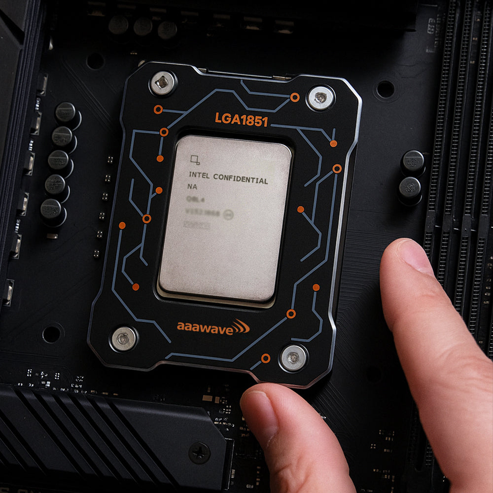 AAAwave LGA1851 CPU Contact Frame Anti-Bending Bracket for Intel 15th Gen & Core Ultra Series 200 CPUs - Black