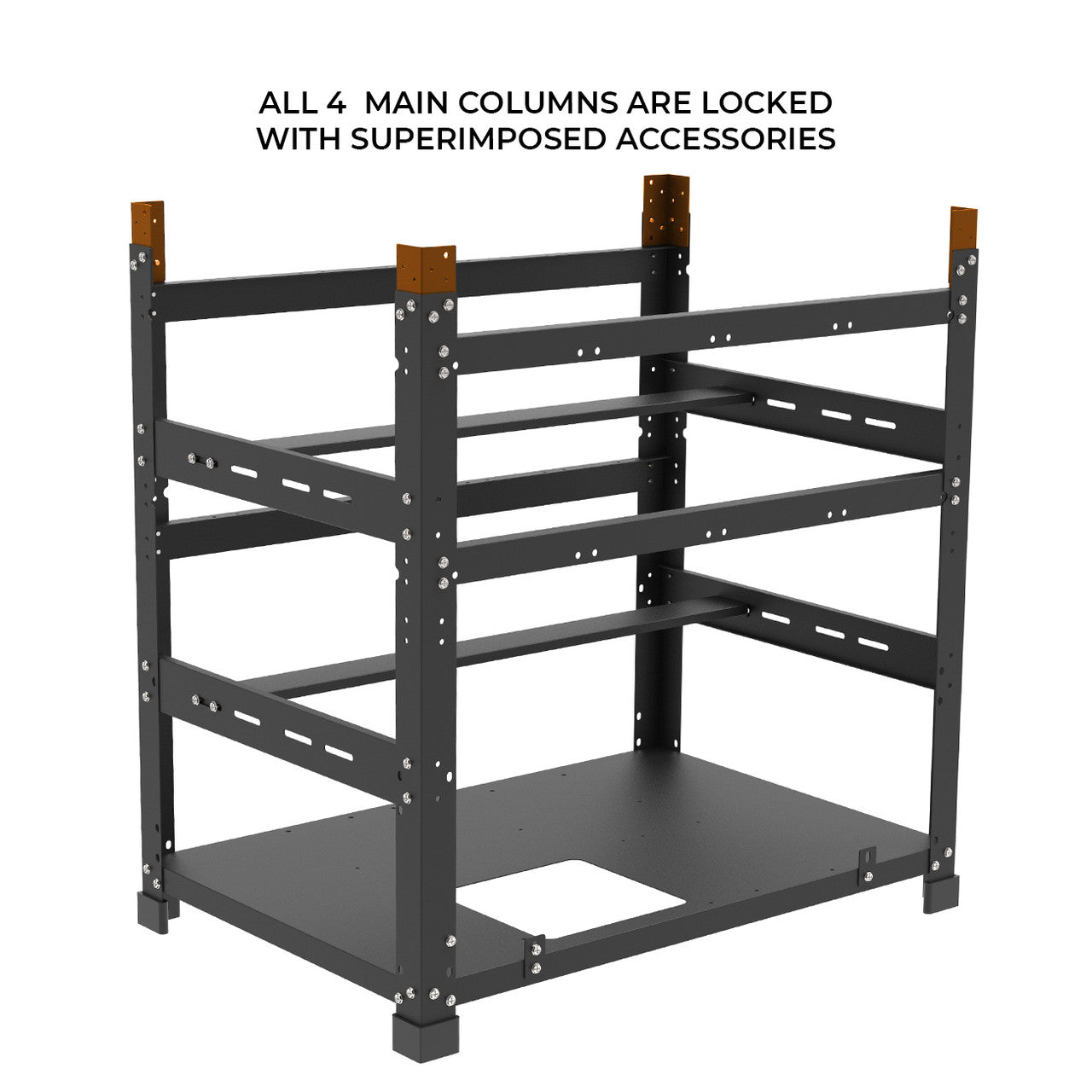 AAAwave The Sluice V.2 12 GPU Mining Rig Frame X2 and 4 pcs of stacking brackets (Black)
