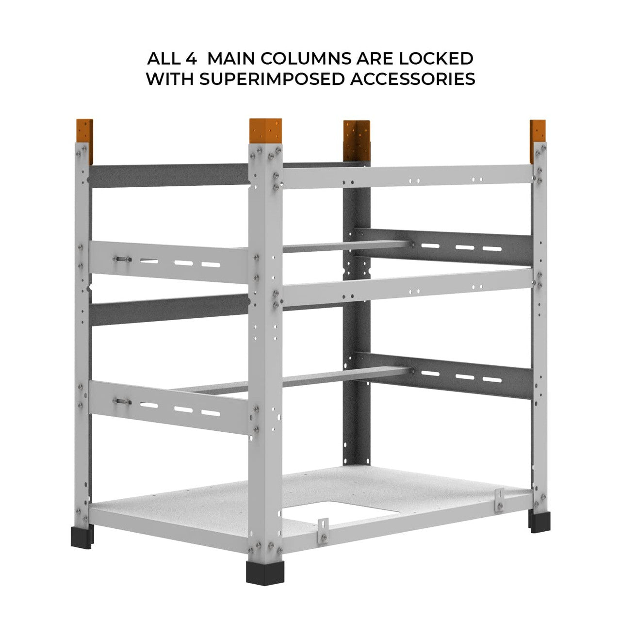 AAAwave The Sluice V.2 12 GPU Mining Rig Frame X2 and 4 pcs of stacking brackets (White)