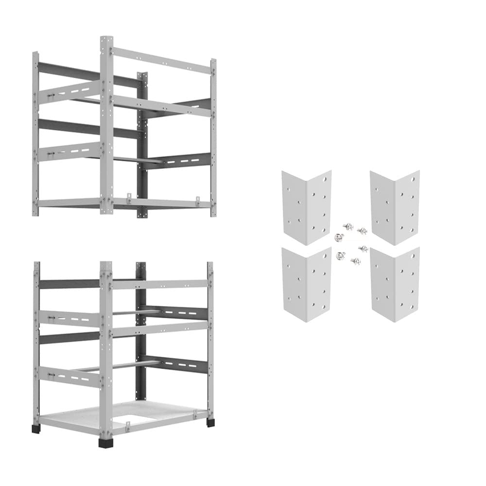 AAAwave The Sluice V.2 12 GPU Mining Rig Frame X2 and 4 pcs of stacking brackets (White)