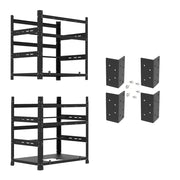 AAAwave The Sluice V.2 12 GPU Mining Rig Frame X2 and 4 pcs of stacking brackets (Black)