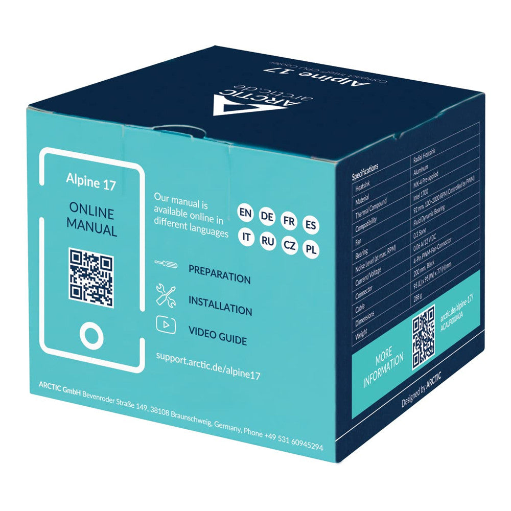 Arctic ACALP00040A Alpine 17 Compact Intel CPU Cooler