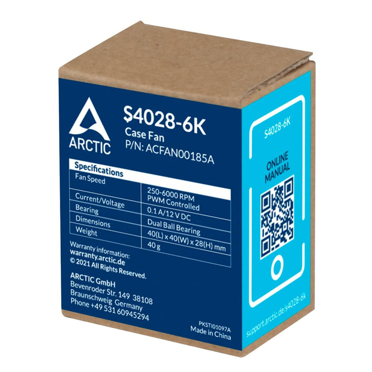 Arctic S4028-6K 40 mm | 6000 rpm | PWM Regulated 4-Pin Server Fan (Black) - ACFAN00185A