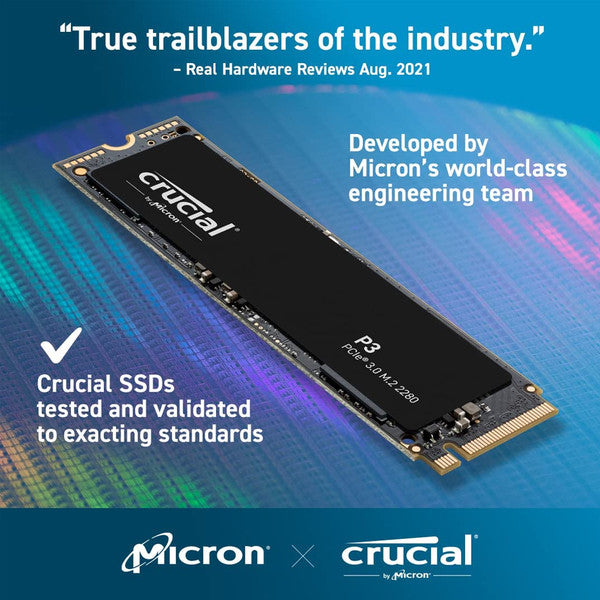 Crucial CT1000P3SSD8 P3 1TB PCIe 3.0 3D NAND NVMe M.2 SSD, up to 3500MB/s Internal Solid State Drive