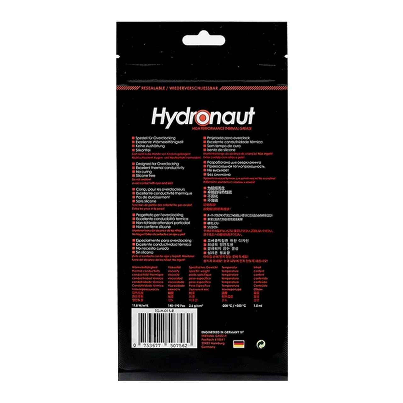 Thermal Grizzly Hydronaut Thermal Paste, 1.5 ml (TG-H-015-R)