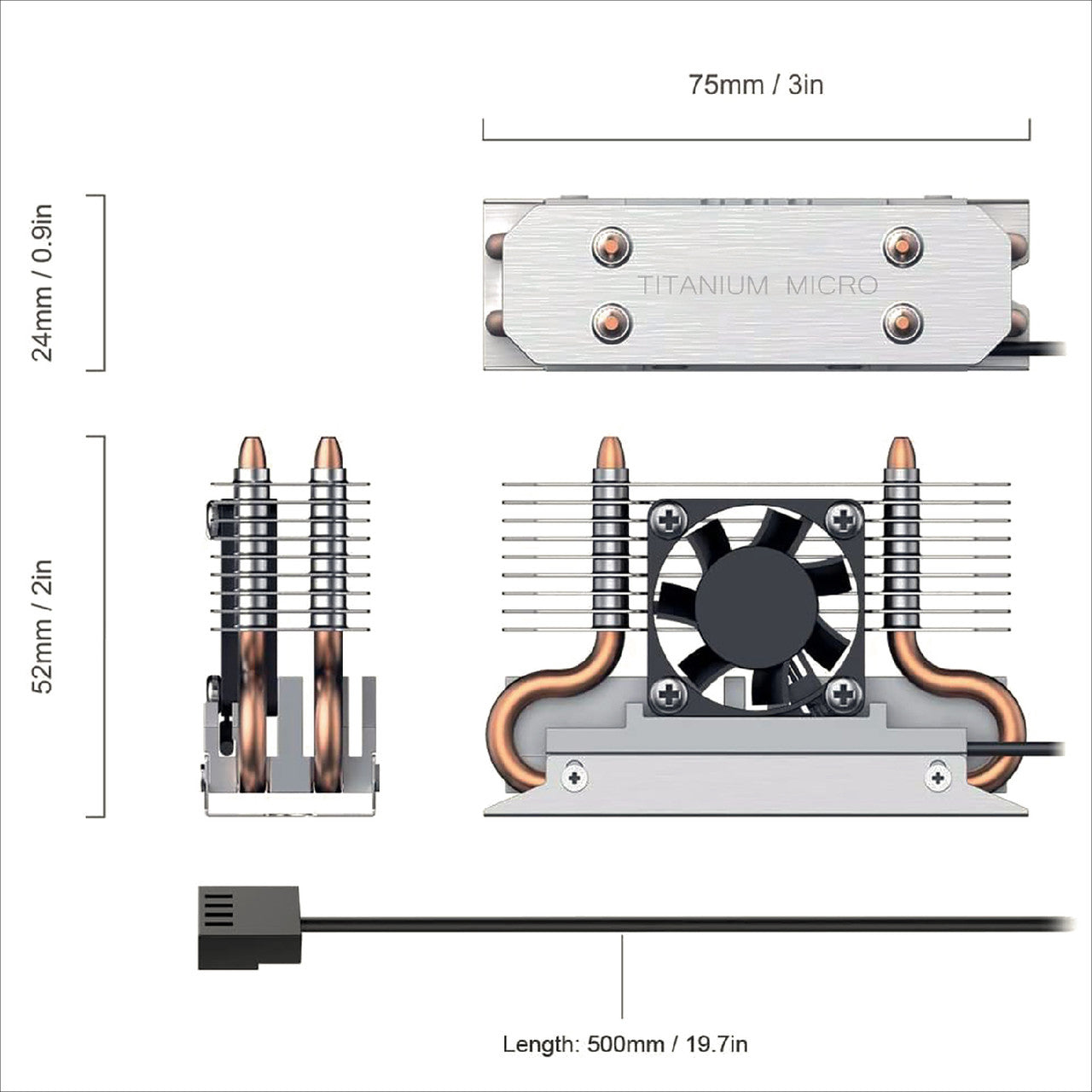 Titanium Micro TH7175 4TB PCIe NVME 4.0 Gen 4 M.2 2280 Internal SSD With Nitro Pro M.2 NVMe Cooler Heatsink with 30mm Fan