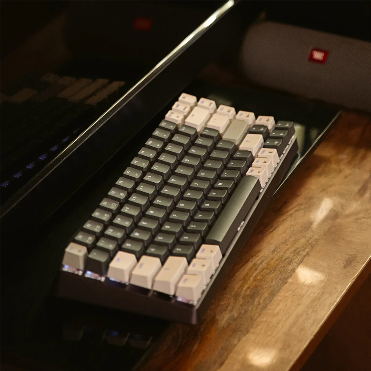 Azio Cascade Wireless Backlit Mechanical Keyboard, G-Pro Brown Switch, Space Gray Base, Gray KC - Galaxy Dark CRG2G201