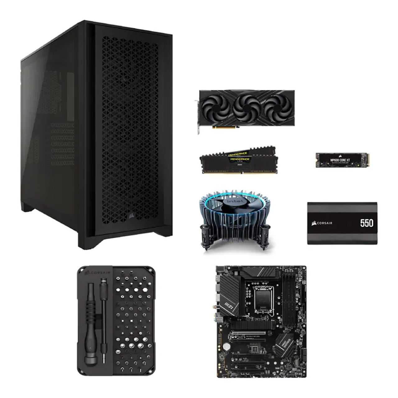 Corsair CLUB BUILD KIT - mid tower Core i5 i5-14400F 4.7(max) GHz I RAM 16 GB I RTX 4060 I SSD 1 TB CS-9070001-CHA