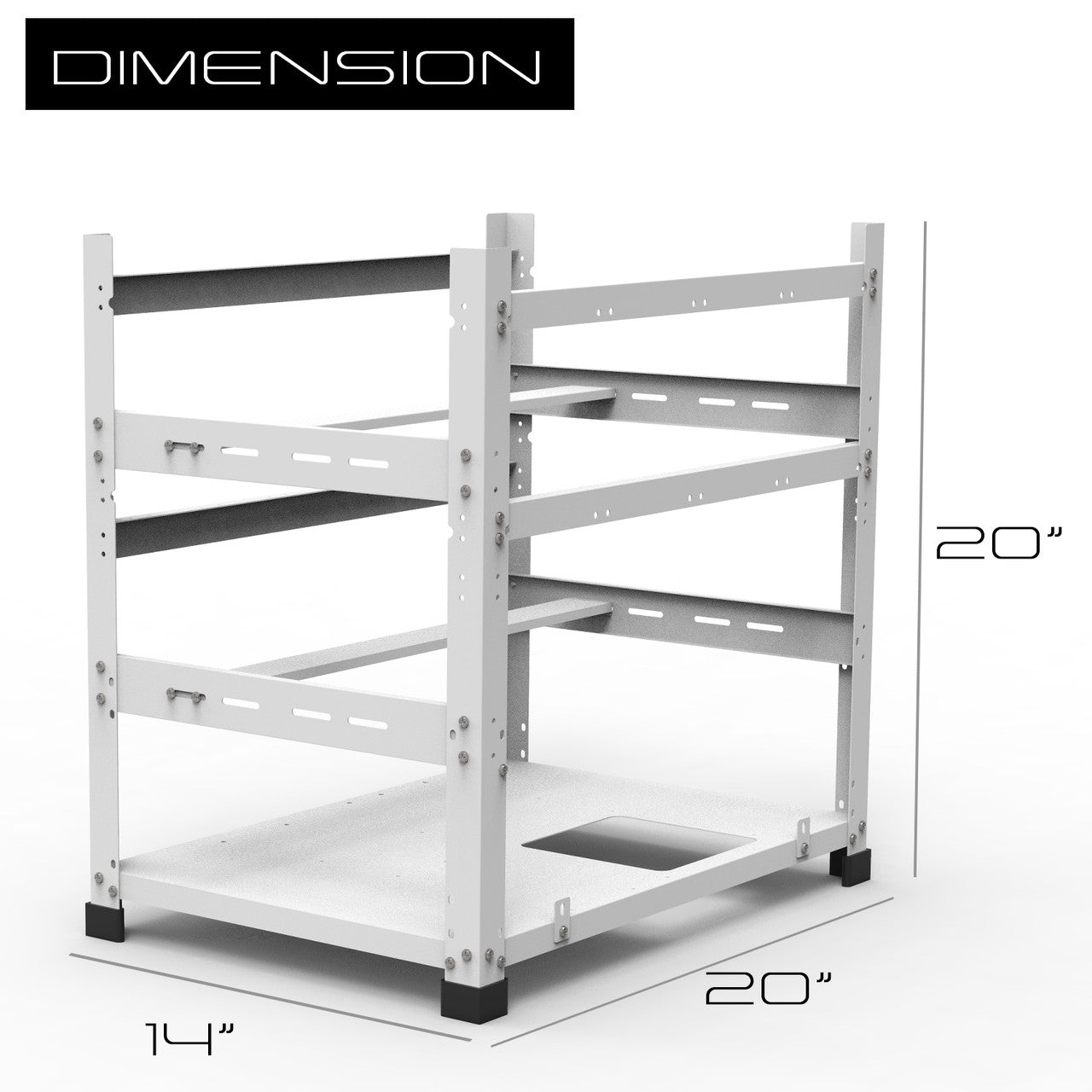 AAAwave 12GPU Mining Rig Frame (white) and 12 x AAAwave PCIe Riser V011Pro 1x to 16x Graphic Extension for GPU Mining