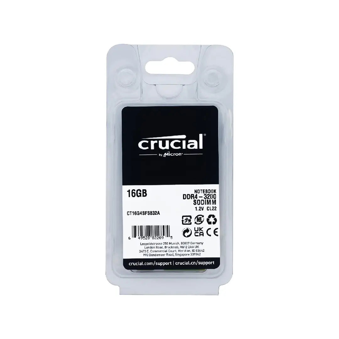 Crucial 16GB DDR4-3200 SODIMM Laptop Memory | CT16G4SFS832A