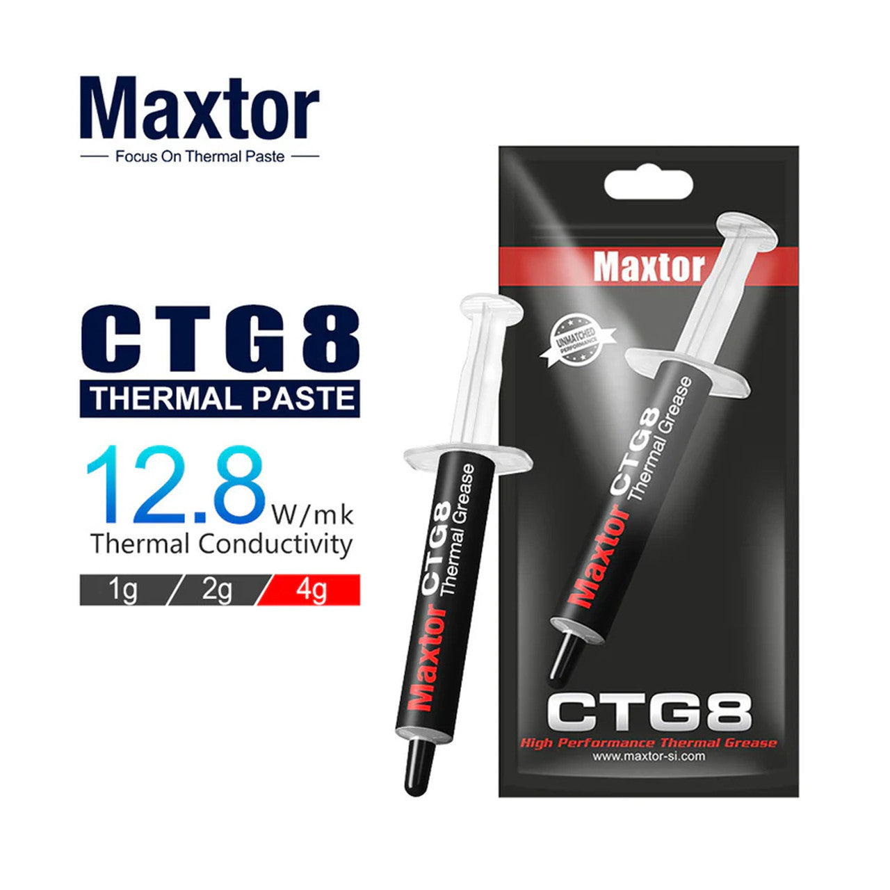 Maxtor Thermal Paste (4g) 12.8W/m.k High-Performance Superior Cooling for CPUs, Consoles, Graphics Cards, Laptops CTG8D-4g