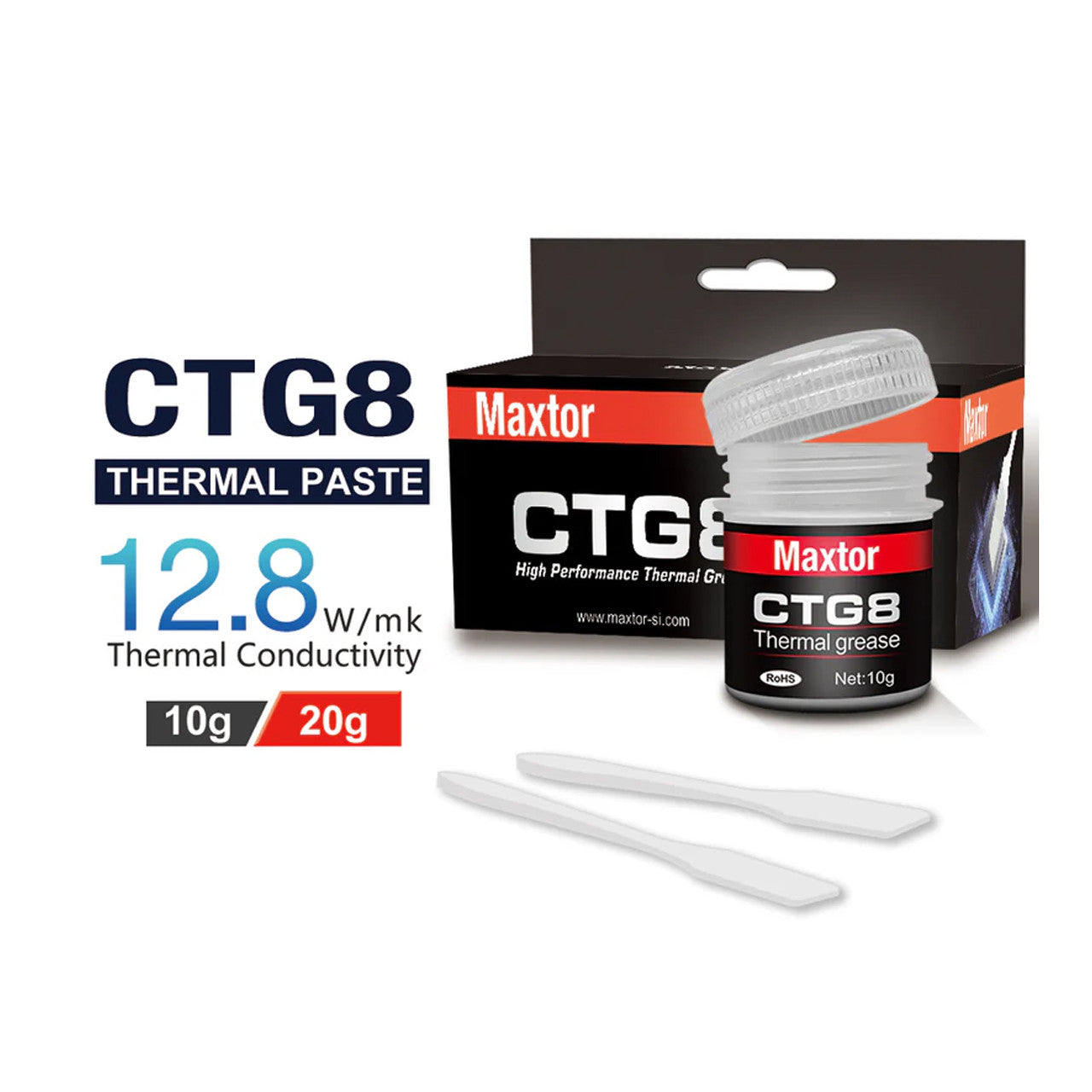 Maxtor Plastic Jar Thermal Paste for IC/Processor/CPU/GPU/All Coolers,12.8W/m.k Carbon Based High Performance CTG8EL-20g