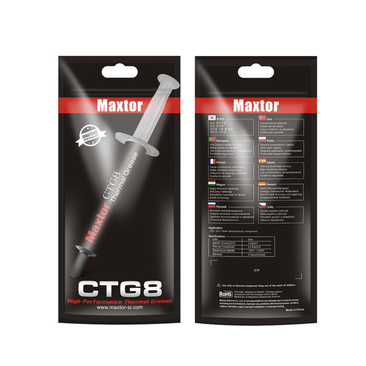 Maxtor Thermal Paste (4g) 12.8W/m.k High-Performance Superior Cooling for CPUs, Consoles, Graphics Cards, Laptops CTG8D-4g