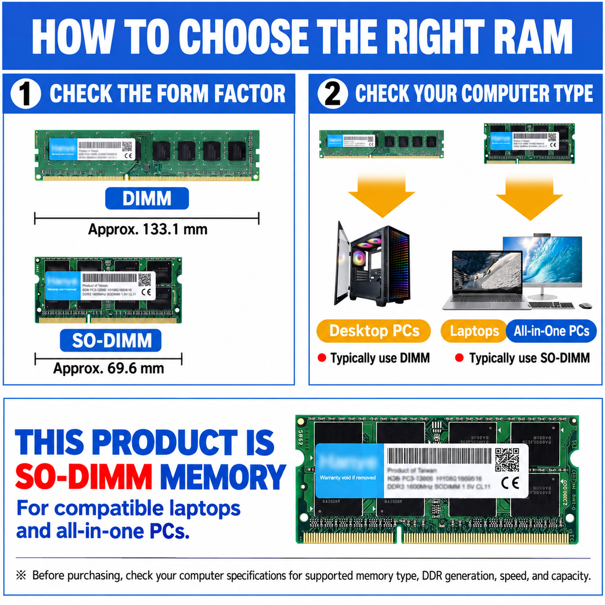 Crucial 16GB DDR4-3200 SODIMM Laptop Memory | CT16G4SFS832A