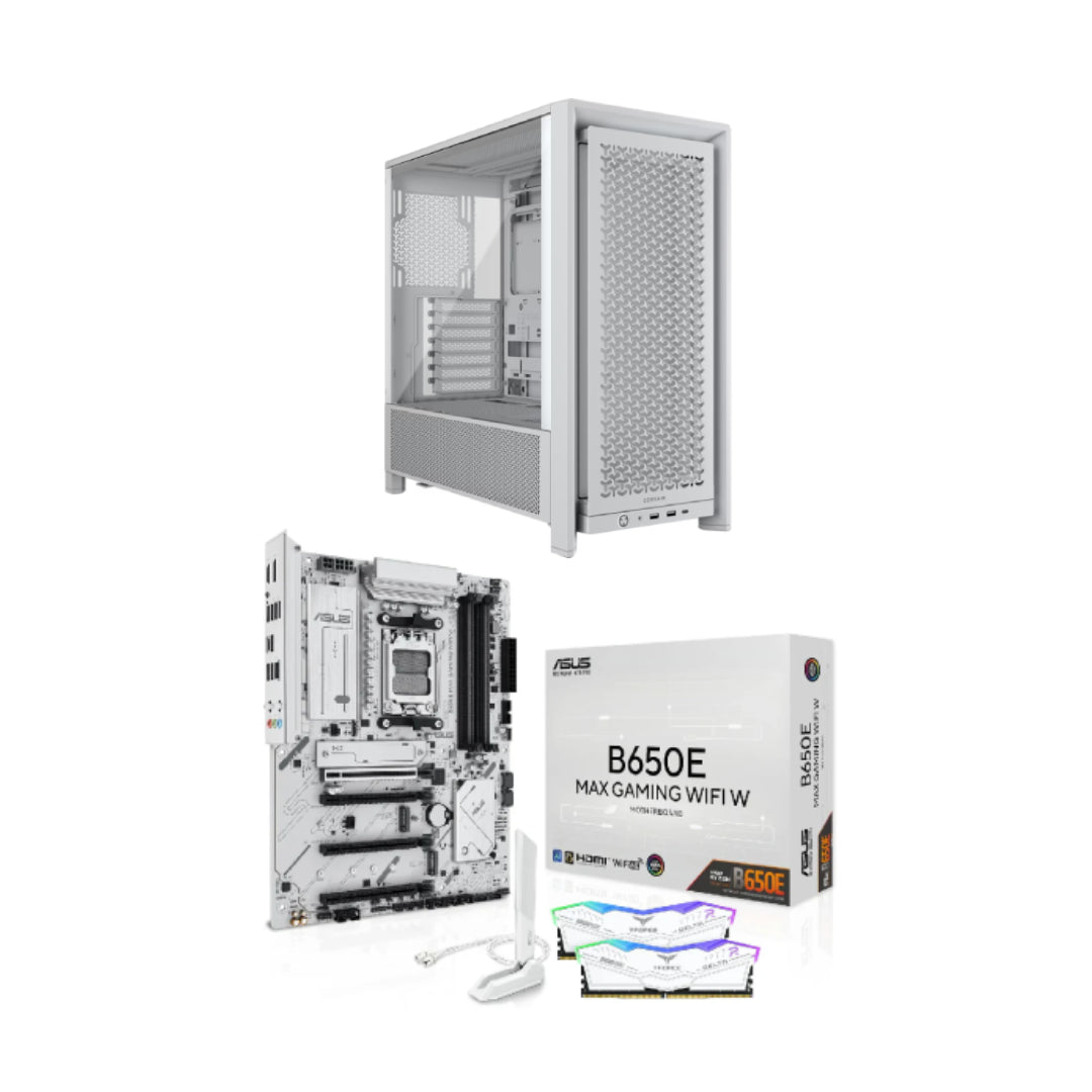 Corsair 4000D Frame White ASUS B650E MAX 16GB DDR5 6000MHz AM5