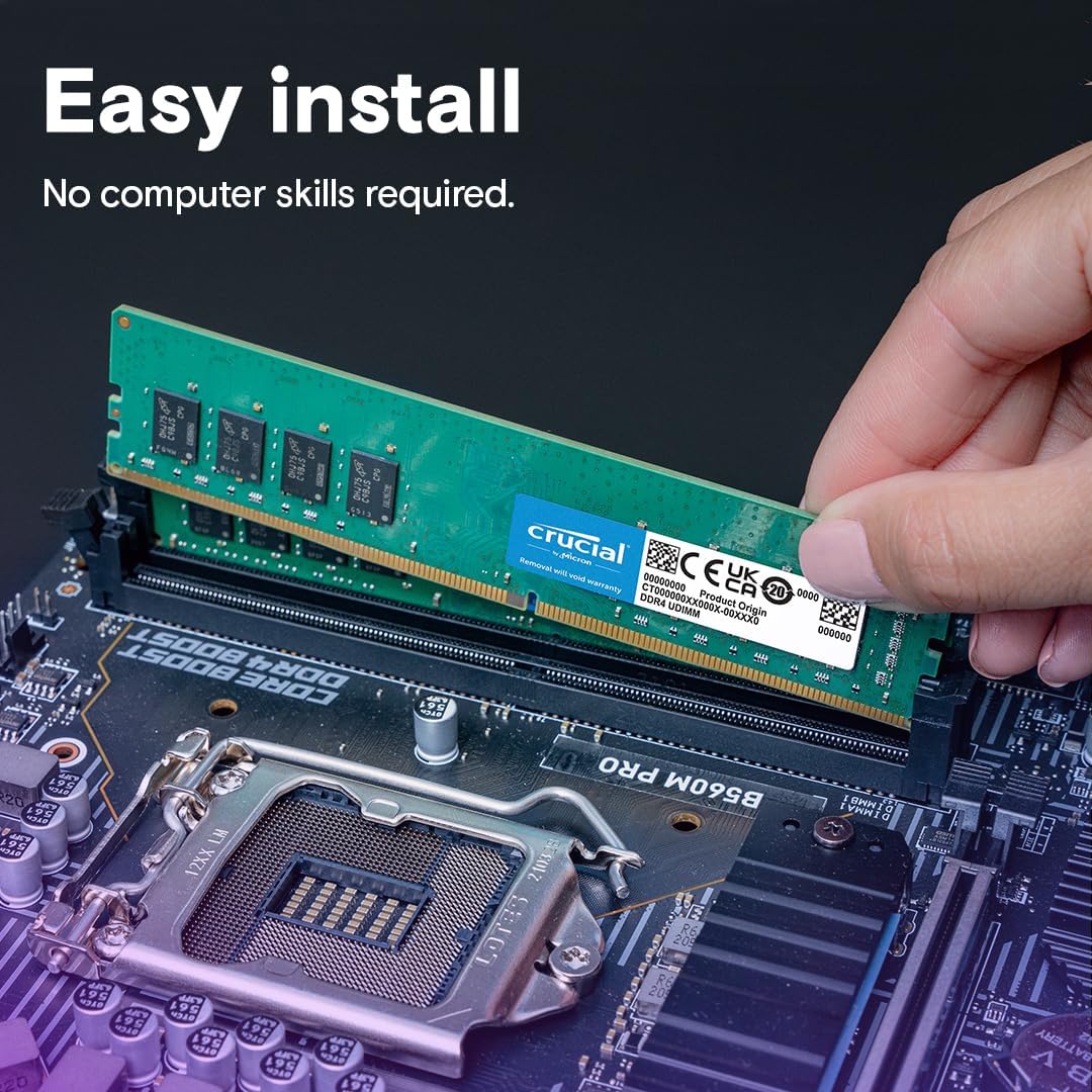 Crucial 8GB DDR4-3200 UDIMM CL22 Desktop Memory - CT8G4DFRA32A