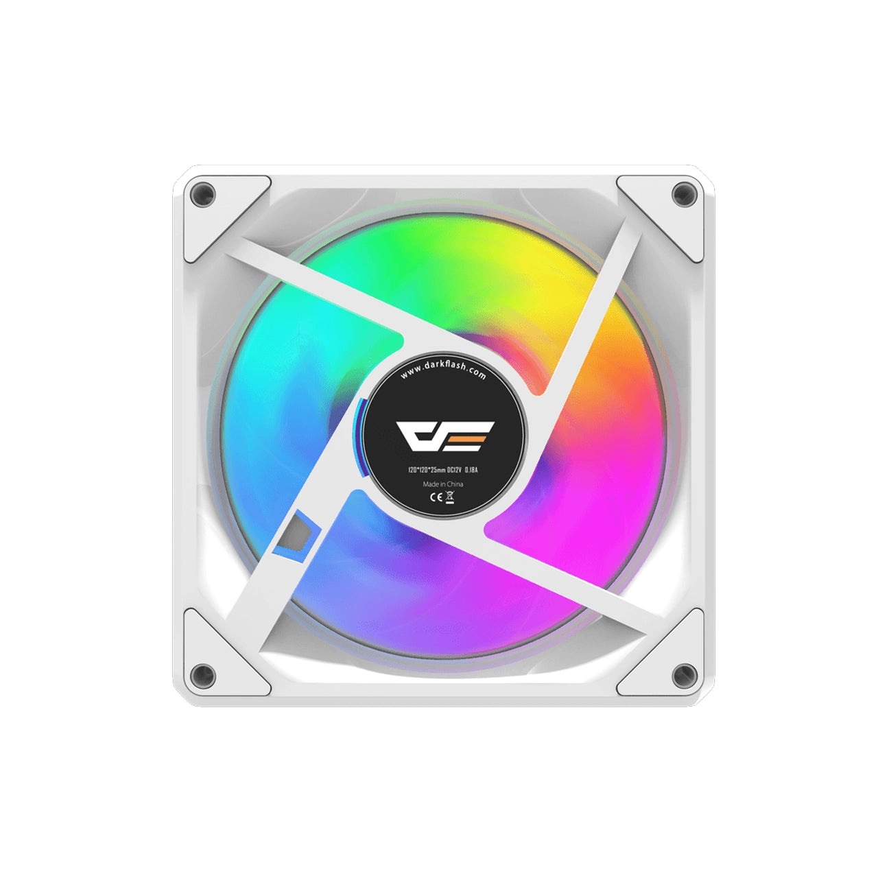 darkFlash G24 120mm Magnetic ARGB PWM Case Fan, No Cables Included (White) - DF-G24-WH
