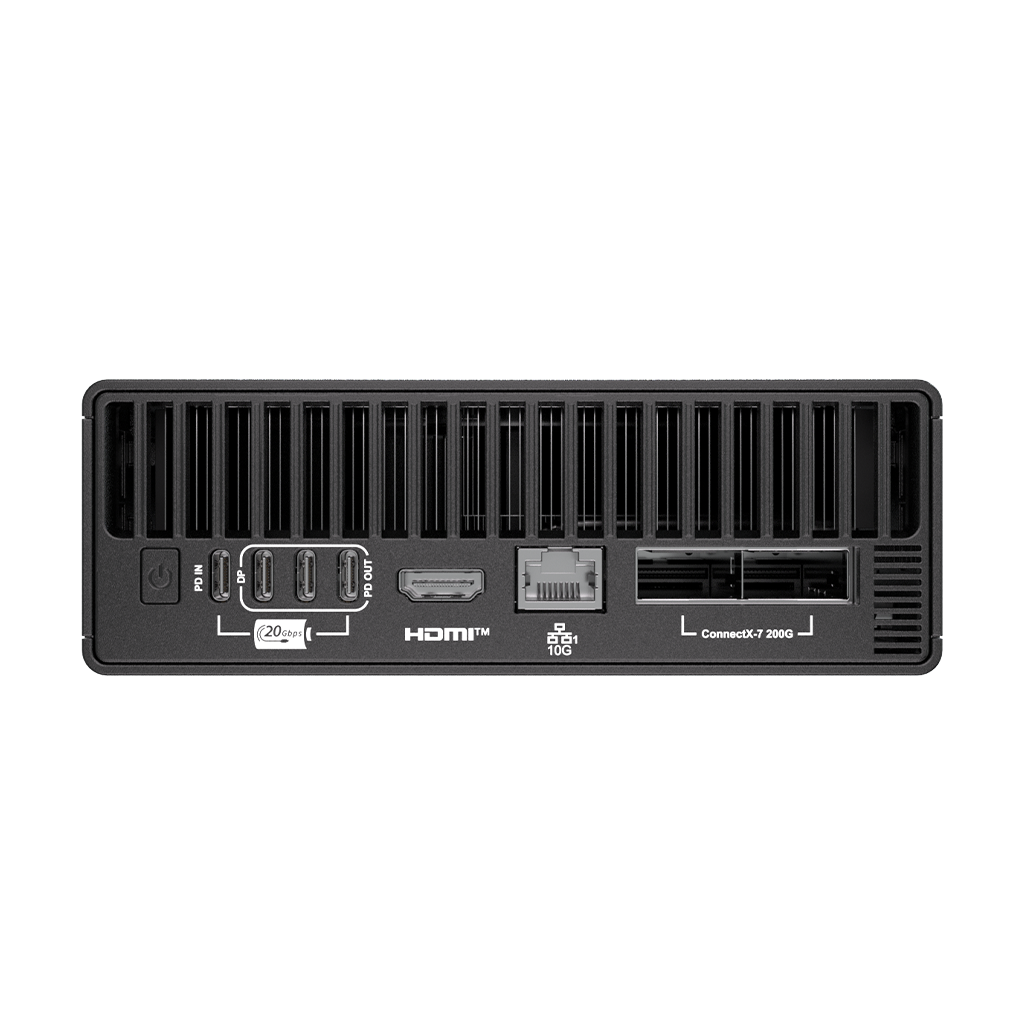 MSI AI Supercomputer Mini Desktop, ARM 20-core, 128 GB, 4TB, WiFi 7, NVIDIA Blackwell Graphics, DGX OS (Black) EdgeXpert12S