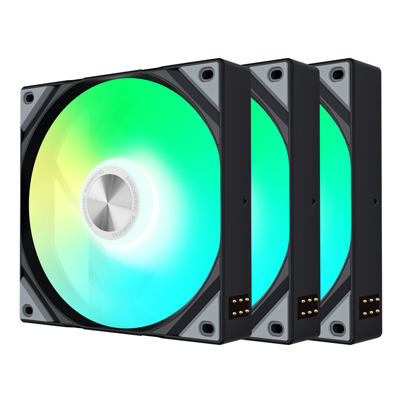 TRYX ROTA SL ARGB 120mm |1850 rpm| Contact Point Transmission | Magnetic Cable Connecter Case Fan | 3-Pieces (Black) - F-R120A-AM3M-G0K