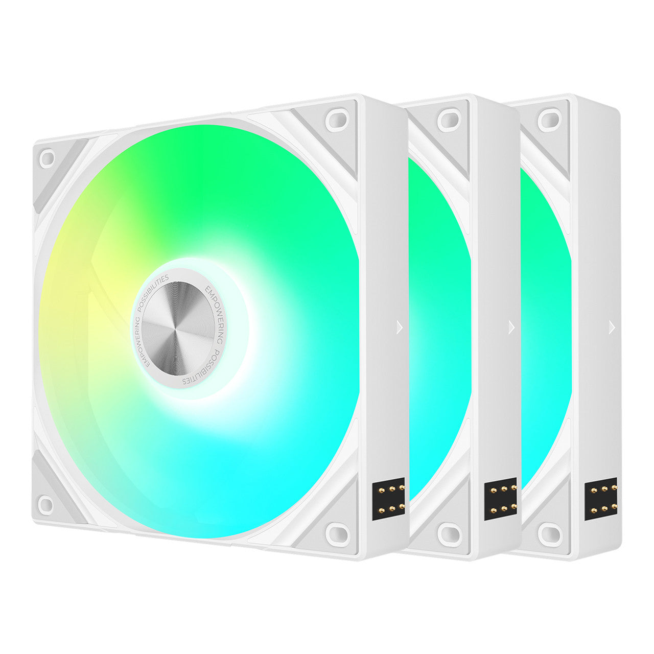 TRYX ROTA SL ARGB 120mm |1850 rpm| Contact Point Transmission | Magnetic Cable Connecter Case Fan | 3-Pieces (White) - F-R120A-AM3M-G0W