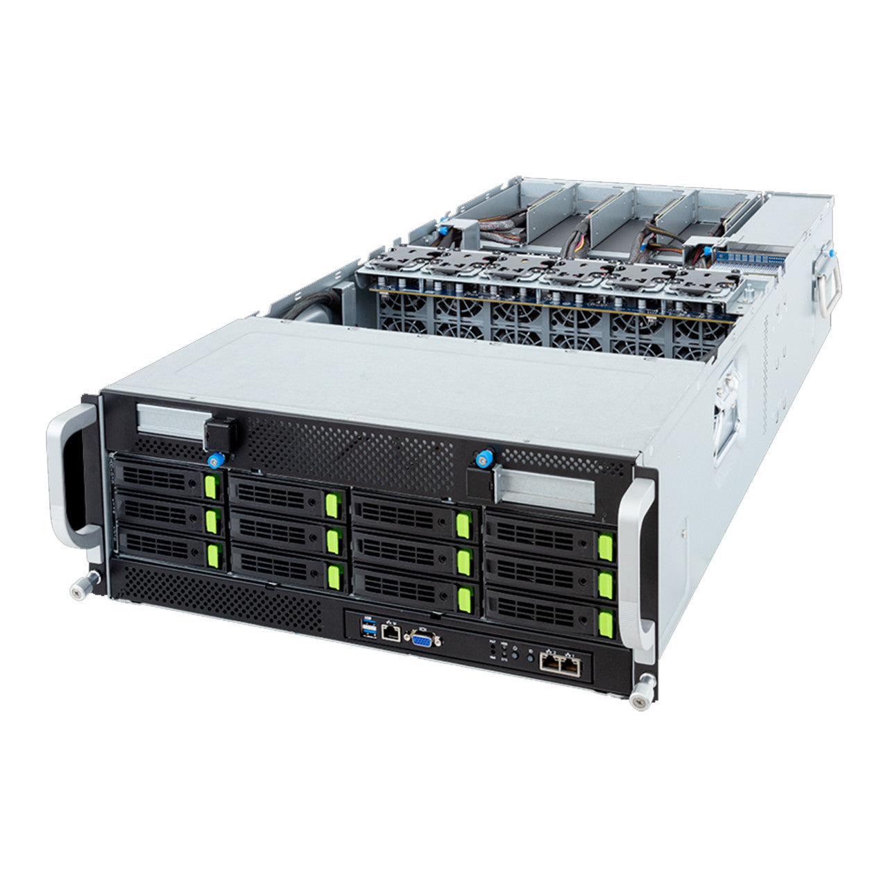 Gigabyte 4U HPC/AI Server - 5th/4th Gen Intel Xeon Scalable, Dual CPU, 8 x PCIe Gen5 GPUs (with PCIe switches) G493-SB3 Rev. AAP1
