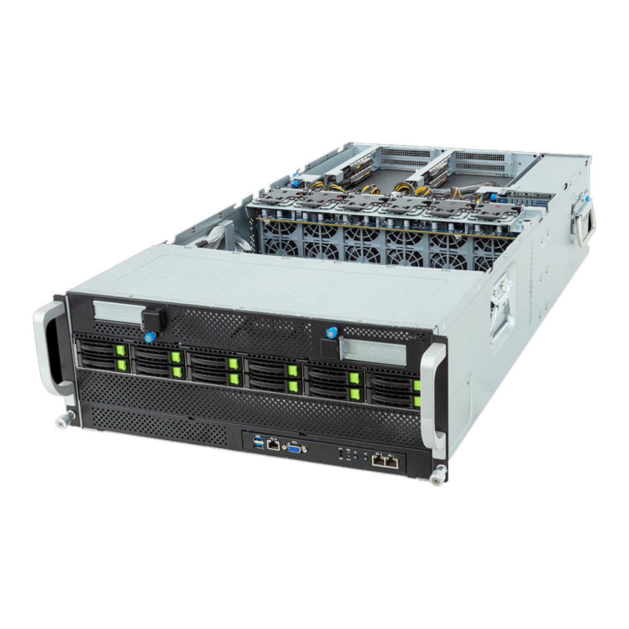 Gigabyte 4U HPC/AI Server - AMD EPYC 9004, Dual CPU, 8x PCIe Gen5 GPUs (with PCIe switches) G493-ZB2 Rev. AAP1