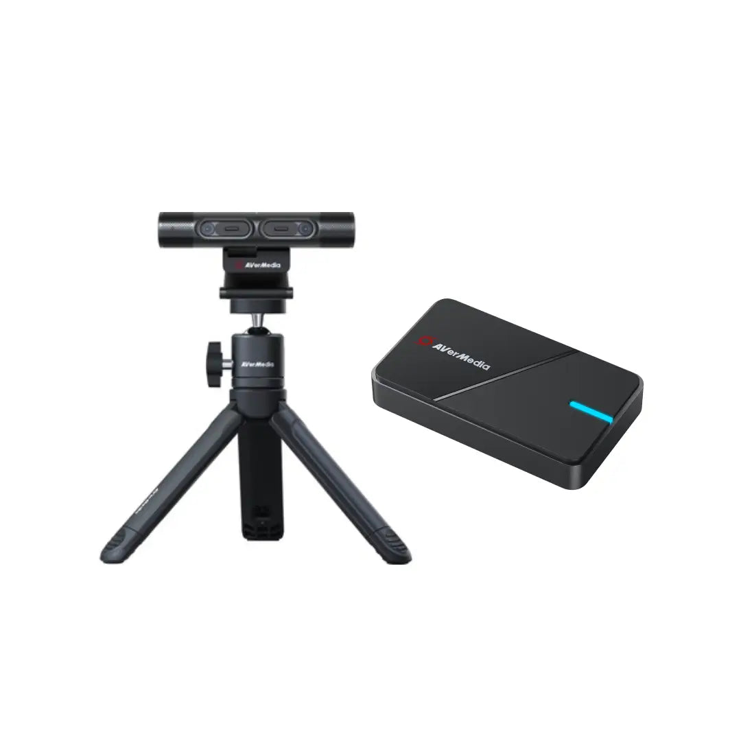 AVerMedia GC551G2 Live Gamer Extreme 3 4K Capture Card + PW313D DualCam Two Autofocus 2K/1080p Cameras with Tripod
