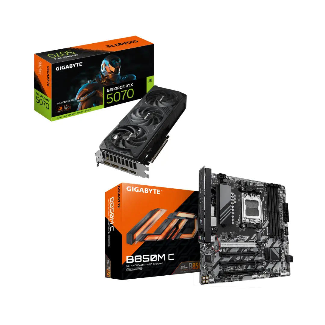 GIGABYTE RTX 5070 WINDFORCE OC SFF + B850M C Bundle | AM5 Combo