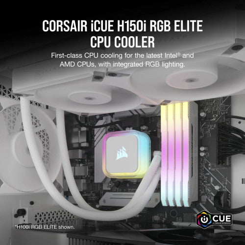 Featuring three 120mm fans and a large radiator, the H150i ensures excellent airflow and effective heat dissipation for demanding gaming and workstation builds.