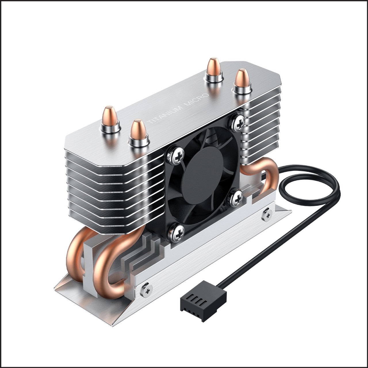 Titanium Micro Nitro Pro M.2 NVMe Heatsink, 2280 Dual Cooler Heatsink with 30mm PWM Fan
