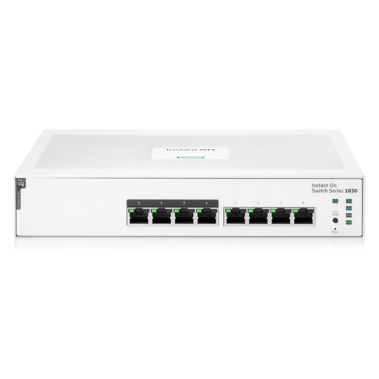 HPE Networking Instant On 1830 8-Port Gb | 4-Port Class 4 PoE Smart Switch (65W) - 8X 1G |Fanless | US Cord | JL811A#ABA