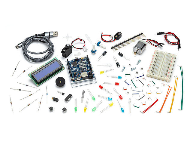 This complete starter kit empowers users to confidently create interactive and connected Arduino projects.