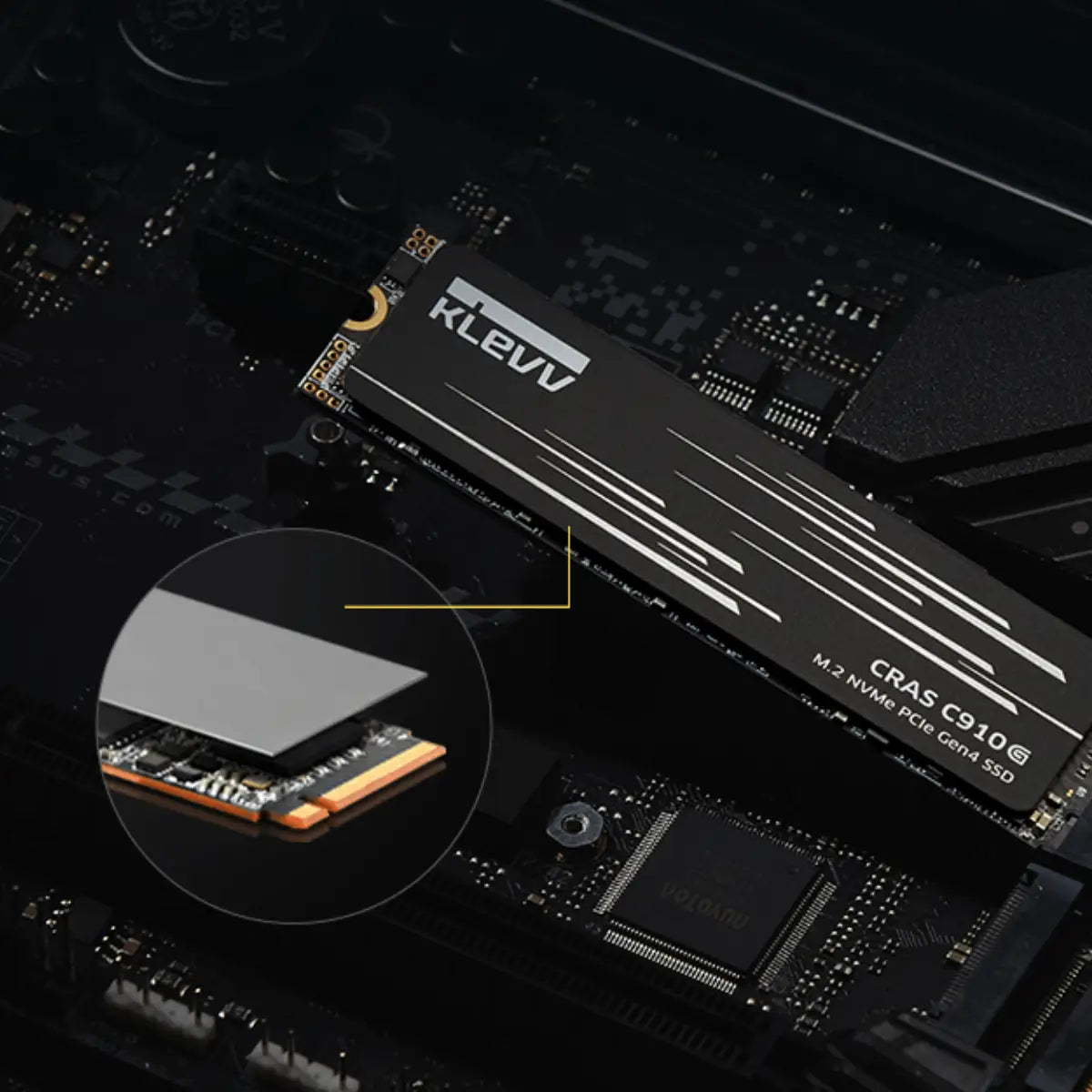 KLEVV CRAS C910G SSD 2TB, M.2 NVMe 2280, PCIe Gen4x4 Solid State Drive with Heatsink, Up to 5200MB/s - K02TBM2SP0-10G