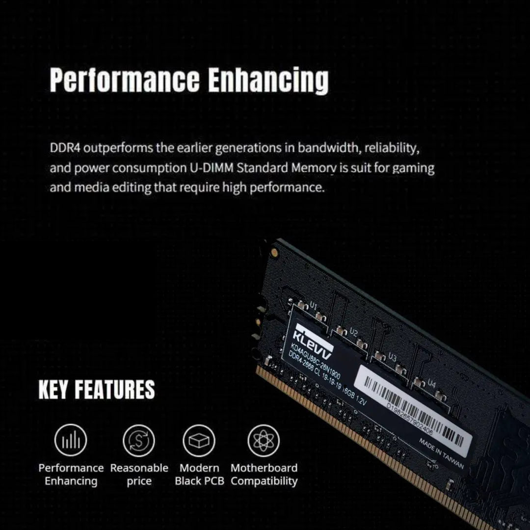 KLEVV DDR4 8GB (1x8GB) 3200MHz CL22 1.2V UDIMM Desktop Ram Memory SK Hynix Chip - KD48GU880-32N220A
