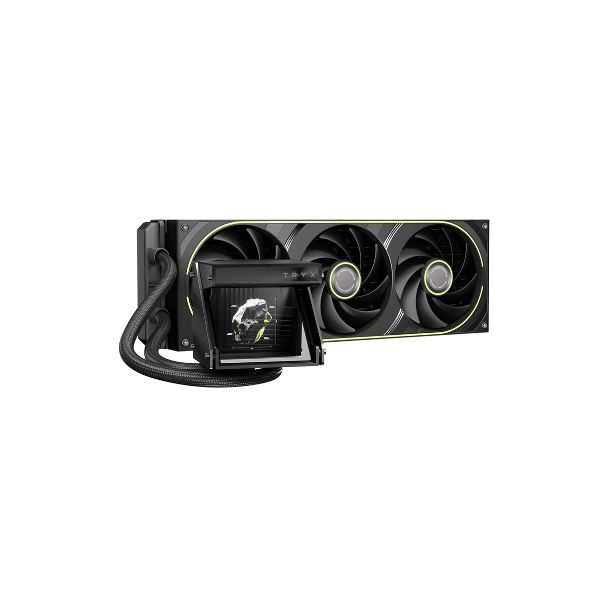 TRYX Holo 360mm AIO Liquid Cooler | Holographic Visual GIPHY | Asetek | 280W TDP | Black/White