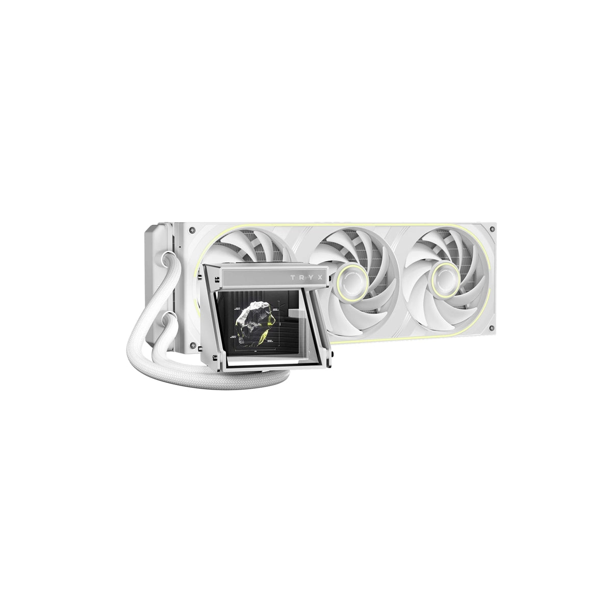 TRYX Holo 360mm AIO Liquid Cooler | Holographic Visual GIPHY | Asetek | 280W TDP | Black/White