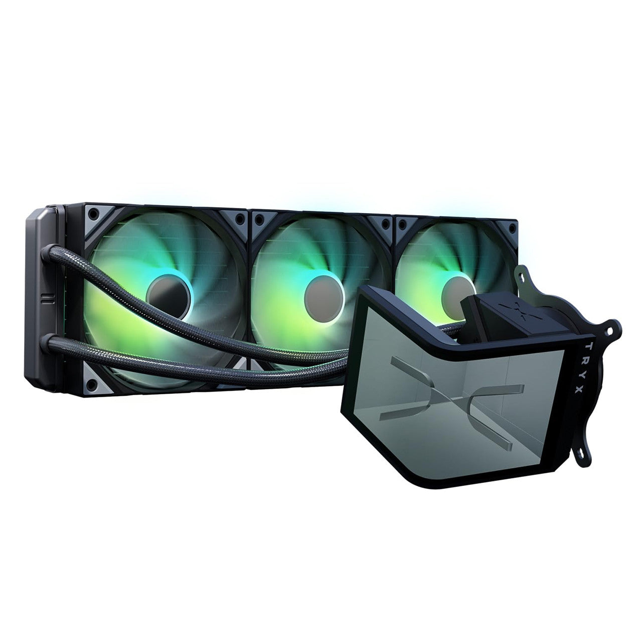 TRYX Panorama SE 360 ARGB 360mm AIO Rotatable 6.67" MOLED Curved Screen 3D Cooler Asetek Adela (Black) L-P360L-AM3M-G0K