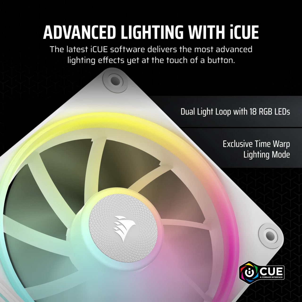 Corsair iCUE Link LX120 RGB PWM | 120 mm | 2400 rpm | 4-Pin Case Fans Starter Kit (Triple Pack) - White CO-9051030-WW