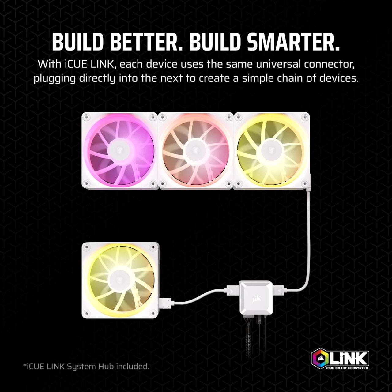 Corsair iCUE Link LX120 RGB Case Fans White (3-Pieces) CO-9051030