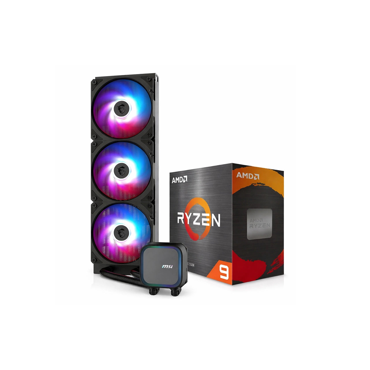 MSI MAG CORELIQUID A13 360 ARGB Liquid Cooling (Black) with AMD Ryzen 9 5950X 16-Core CPU